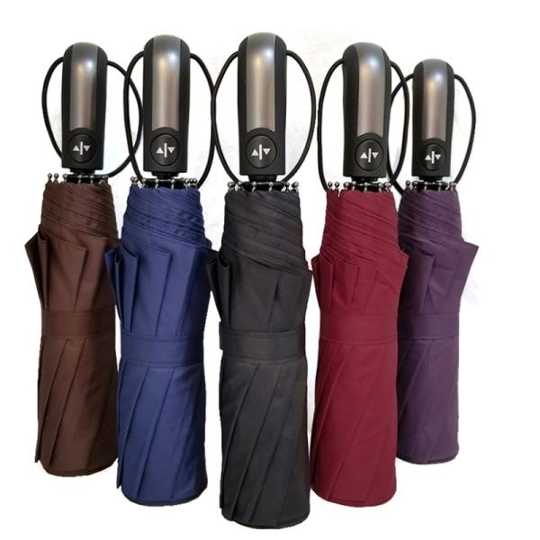 Plastic Handle 23inch 10K 190T Pongee Automatic Folding Umbrella for School Campaigns