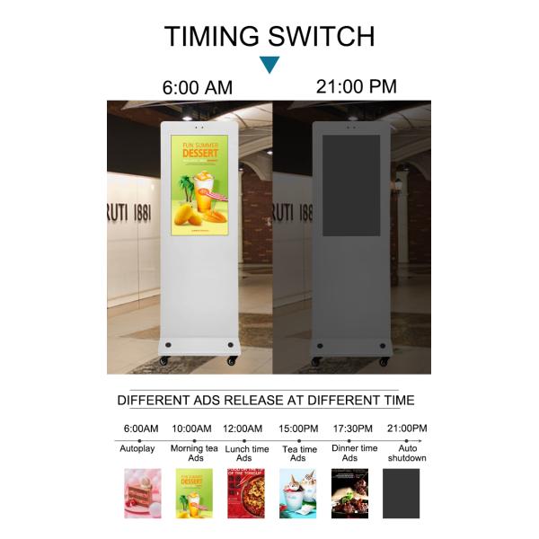 Цифров белого Signage 32 предохранения от дюйма IP55 портативный с колесами