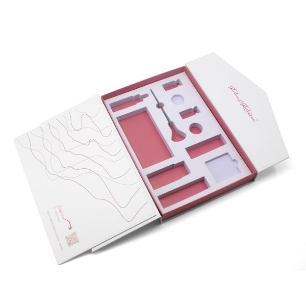 Custom 2 Door Open Empty Beauty Skincare Cosmetic Products Paper Gift Packaging Box