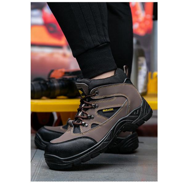Oxford Cloth Security Boots Men PU Injection Sole Steel Plate Anti Proof Work For Mens