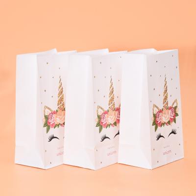 Impressão UV dos sacos de papel amigáveis de Unicorn Printed Christmas Kraft Gift ECO
