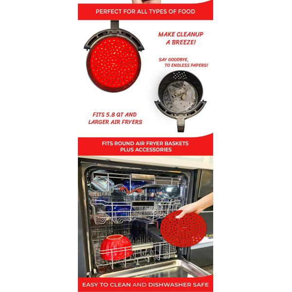 2mm Thickness Non Stick Air Fryer Silicone Basket