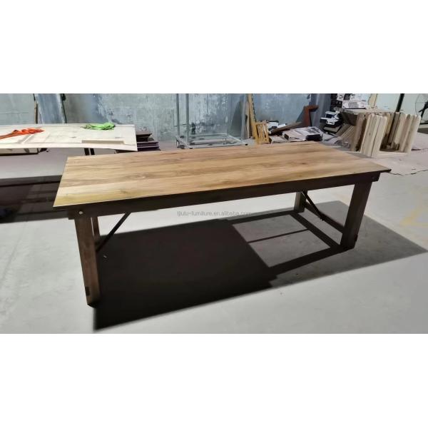 Banquet Hotel Home Wooden Folding Farm Table with Solid Pine Wood