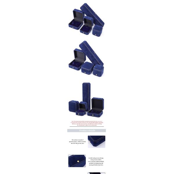Boîte à bijoux en velours bleu personnalisée avec logo et paquet de bijoux