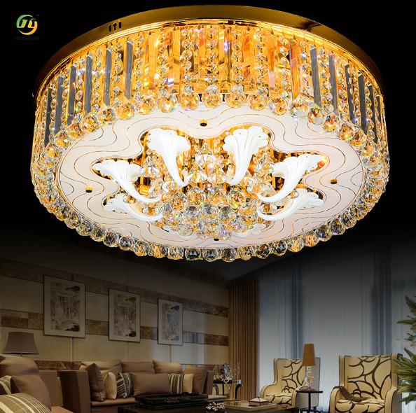 JYLIGHTING Round European Style Light Luxury Modern Living Room Restaurant Ceiling Crystal Lamp