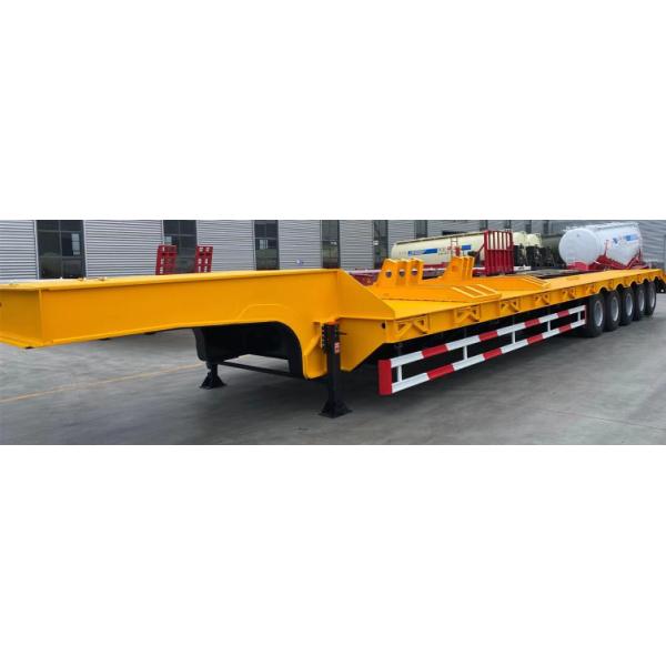 South Africa 3 Axles 60t Low Bed Trailer with Hydraulic and Grade Heavy Duty 80ton