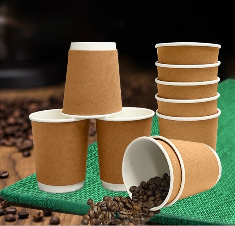 8oz Eco-Friendly Double Wall Kraft Paper Disposable Cup for Responsible Consumerism