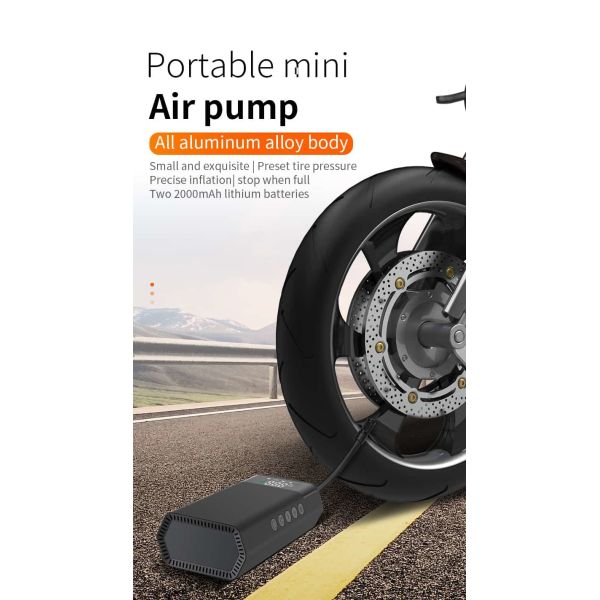 Cordless Car Tire Inflator Portable 12V 150 PSI Air Compressor With Rechargeable Battery