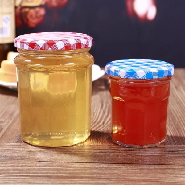 boca de 150ml 200ml 250ml 380ml Honey Jar And Spoon Wide com a tampa fina do metal do parafuso