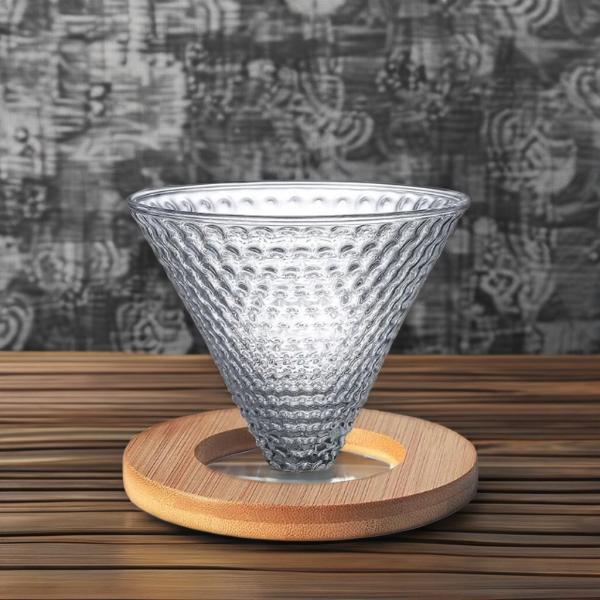 600ml Share Drip Glass Coffee Pot with Wooden Handle Heat Resistant Pour over