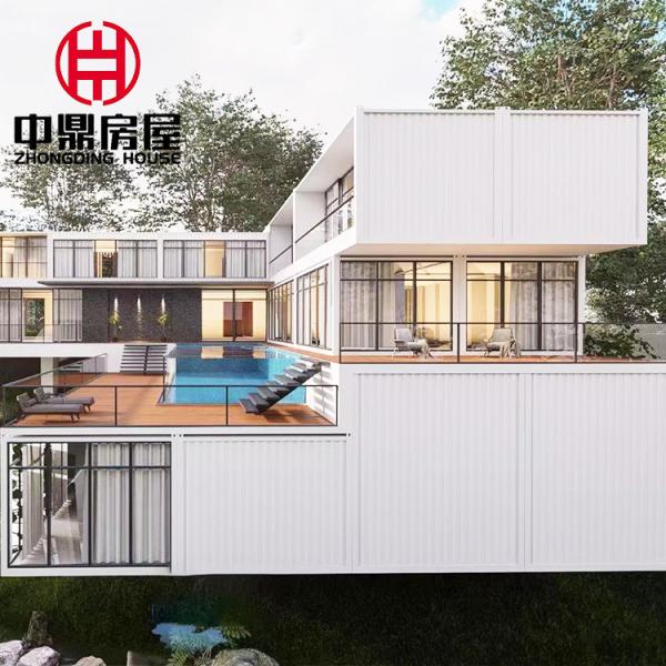 Casas de contêineres pré-fabricadas de aço de cores personalizadas com design e mobiliário modernos
