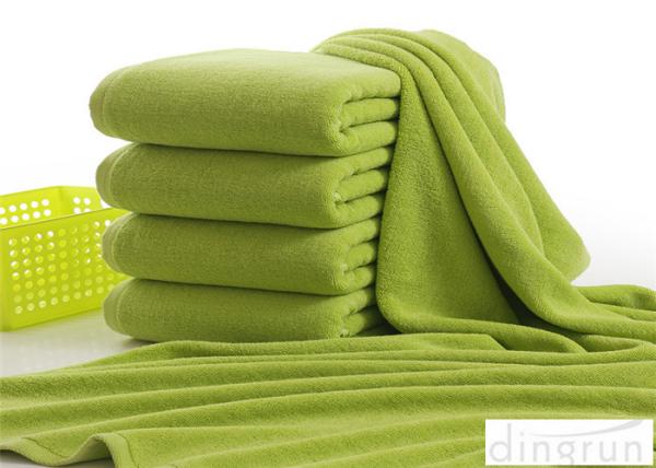 Luxury Bath Towels Green Color , Beach Hotel Bath Towels Durable