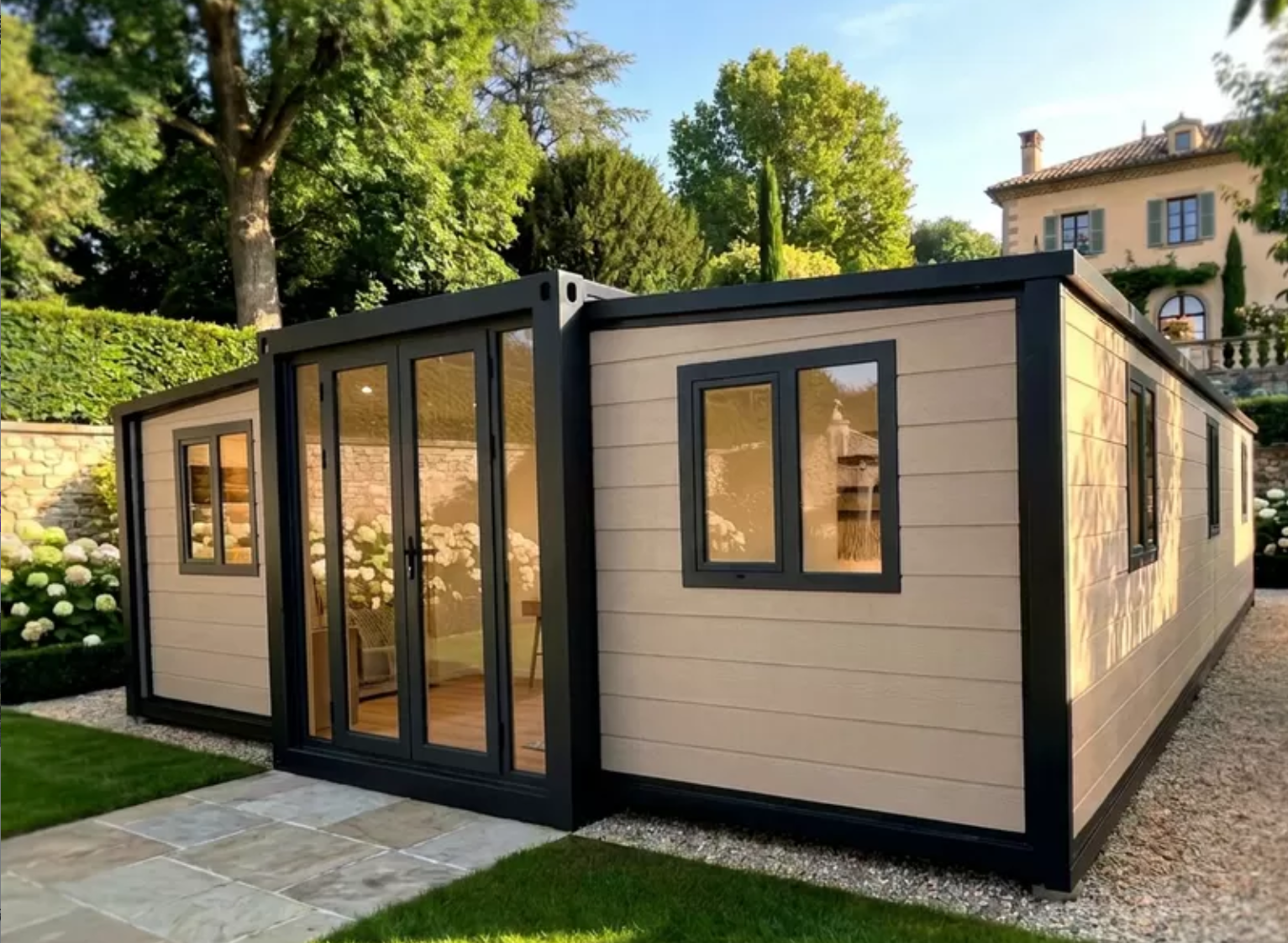 Weather Tight Expandable Modular House 10FT-40FT With Polyurethane Carved Wall Panels