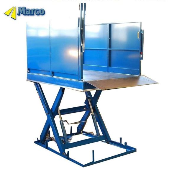 Special Weight Level Hydraulic Loading Dock Lift Table with Twin Boom Barrier Loading Flaps and Handrails M3-030160-D2K