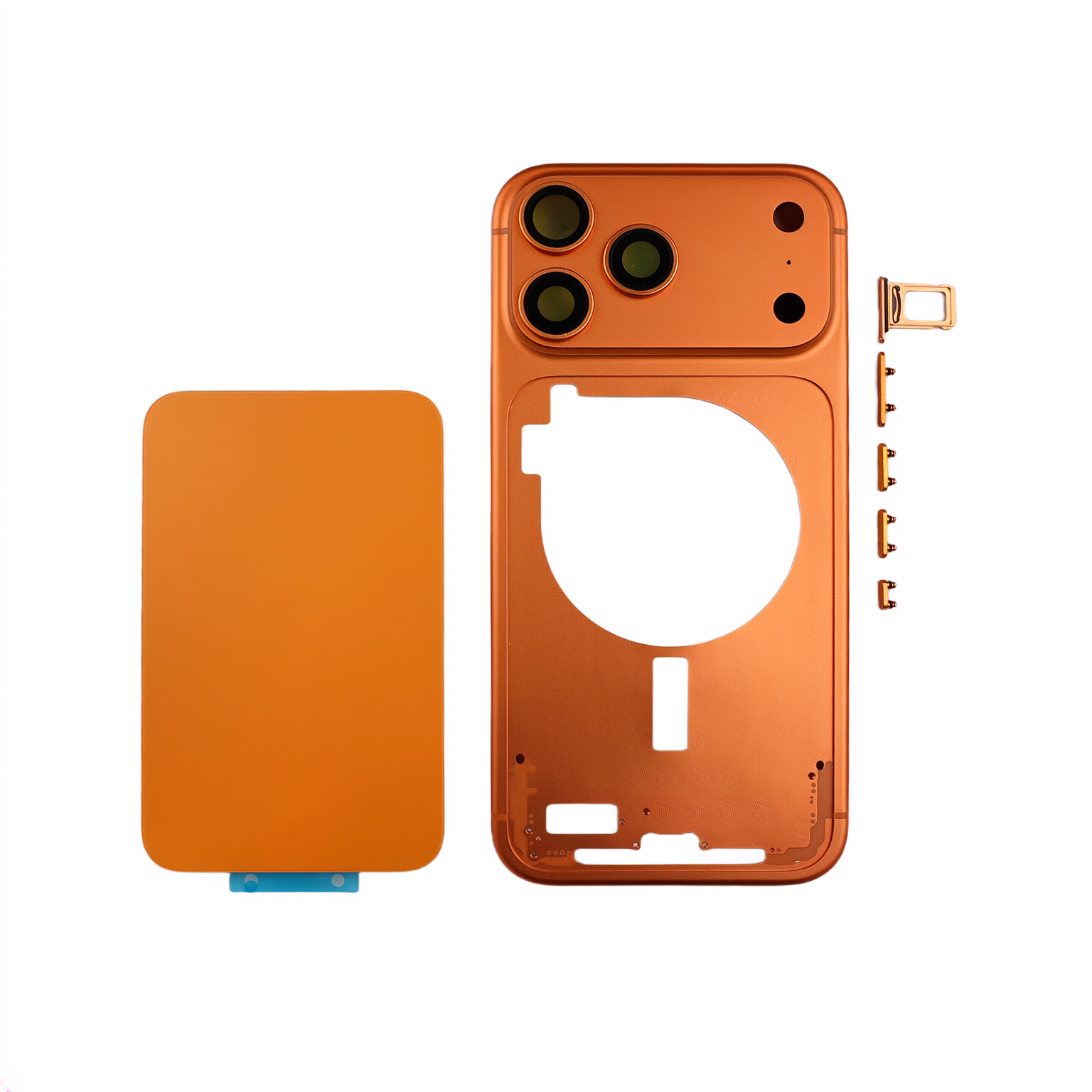 Back Glass For 17promax /17pro With Aluminum Middle Frame And Magnet With Card