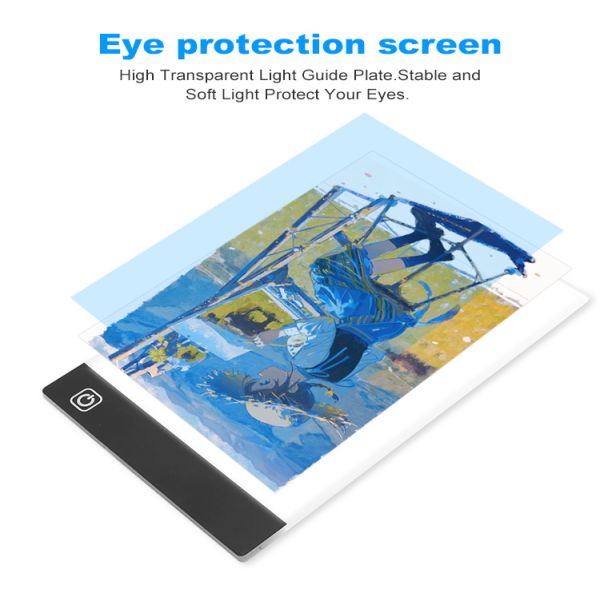 OEM ODM Acceptable Portable LED Drawing Board Large 210x150mm Plastic Light Pad Suitable for Tracing Sketching Artists