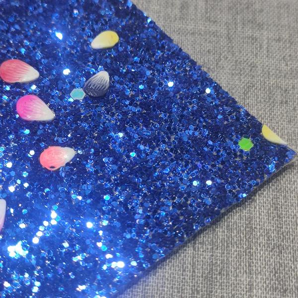 50m/Roll Fireproof 3D Chunky Glitter Leather Fabric