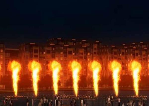 Fairy Fire And Water Fountain , Diy Dancing Water Fountain For Outdoor Dry Ground
