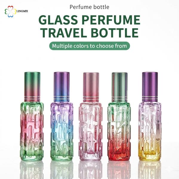 Luxury 10ml Gourd-Textured Glass Perfume bottle with auminum mist spray – Premium Portable Travel Spray Bottle