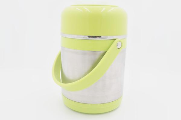 1.5L Hot sale plastic insulated thermos stailess steel easy takeaway food container with big handle