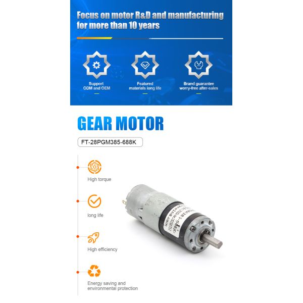 28mm Micro DC Gear Motor 12V 24V Intelligent Robot  Planetary Gear Motor
