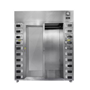 Stainless Steel Cleanroom Garment and Shoe Cabinet with Dual-Zone ISO 14644