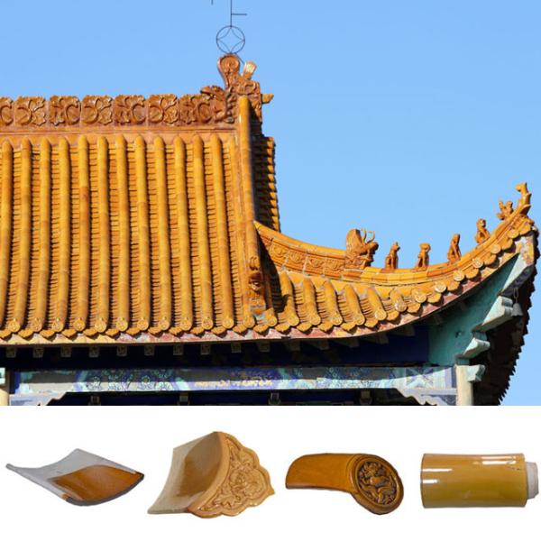 OEM Pagoda Templo Chinês telhado azulejos de argila vidrada material de construção antigo