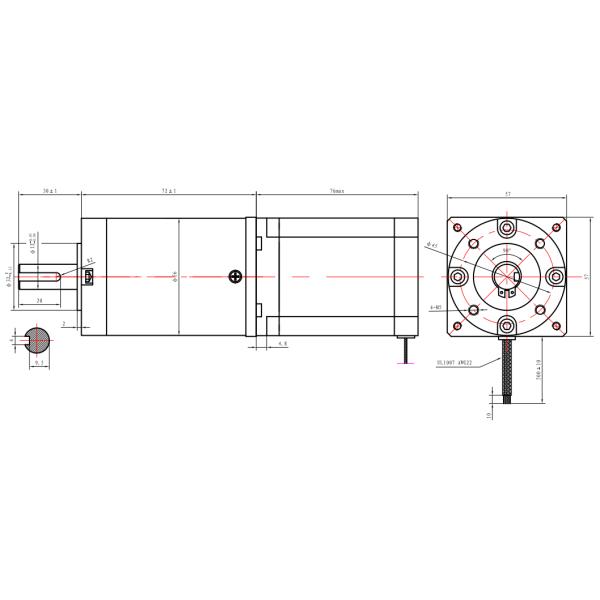 23HS30-2804S-PG47 2.8A NEMA 23 Планетарный шаговый двигатель с коробкой передач для роботизированной руки с ЧПУ