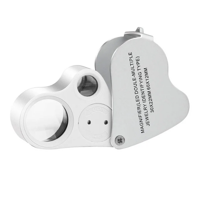 Wufan LED Magnifier Glass 30X 60X Jewelers Eye Loupe with Bright Light