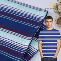 Tissu tricoté à bande teintée 100% coton pour vêtements d'activité