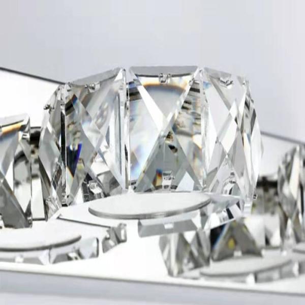 Clear Bathroom Stainless Steel Led Crystal Mirror Lamp 46 X 5cm