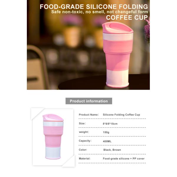 Lightweight Heat Resistant 400ML Silicone Travel Mug