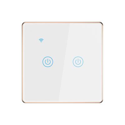 Fogo padrão BRITÂNICO do produto novo da UE de 2 grupos interruptor zero do toque de Smart do interruptor da parede do general relé do fogo do único