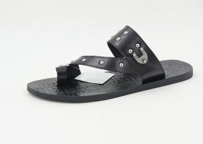 Home Mens Genuine Leather Flip Flops Summer Beach Sandals Slippers