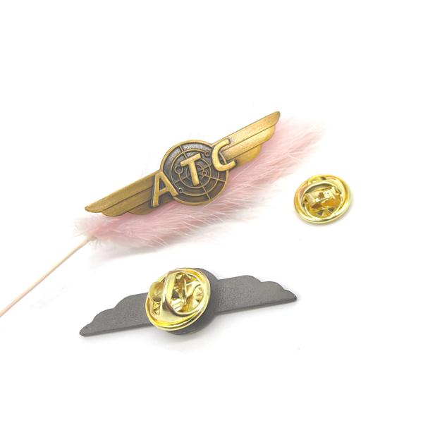 Vintage Brooch Accessories Airline Pilot Wings Pin Handcrafted Bronze Aviation Jewelry