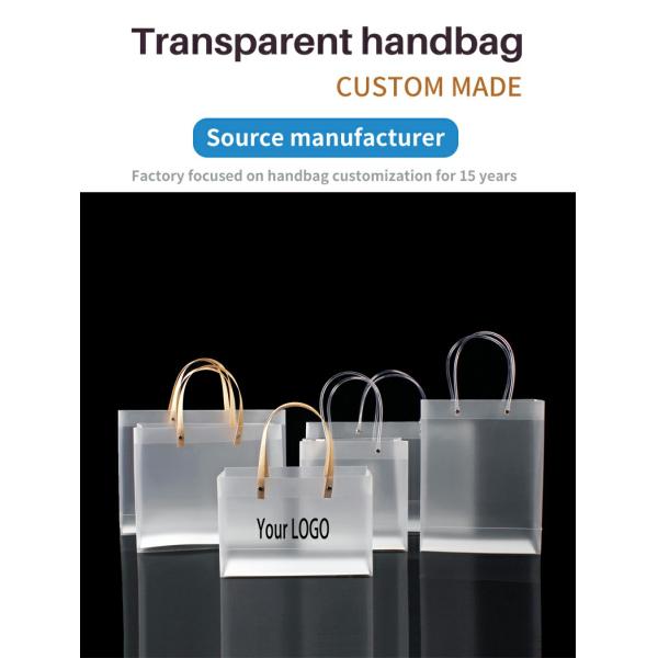 Transparent PP Plastic Gift Bag with Hot Pressing and Machine Sewing Workmanship