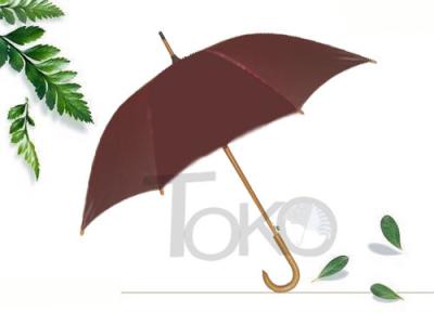 23 Inch Walking Stick Umbrella , Gentleman'S Umbrella Wooden Handle Auto Open
