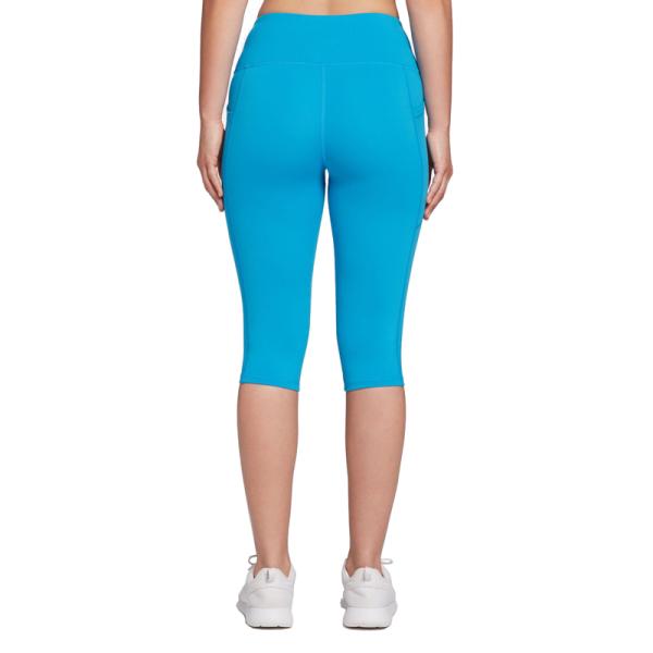 High Waist Blue Short Tight Leggings Sports Pants Fitness Yoga Women Shorts with pocket