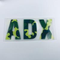 Camufle etiquetas da transferência térmica do silicone 3D com seu próprio logotipo