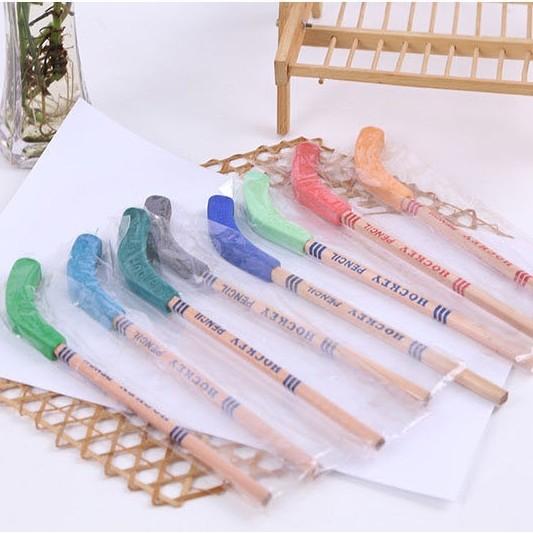 Portable Hockey HB Pencils With Eraser Creative Rubber Sketch Pencil Set For Kids