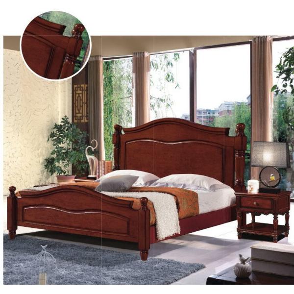 Tall headboard 0/set Walnut painting Rubber Wood Bedroom Furniture set in Pine bedboard