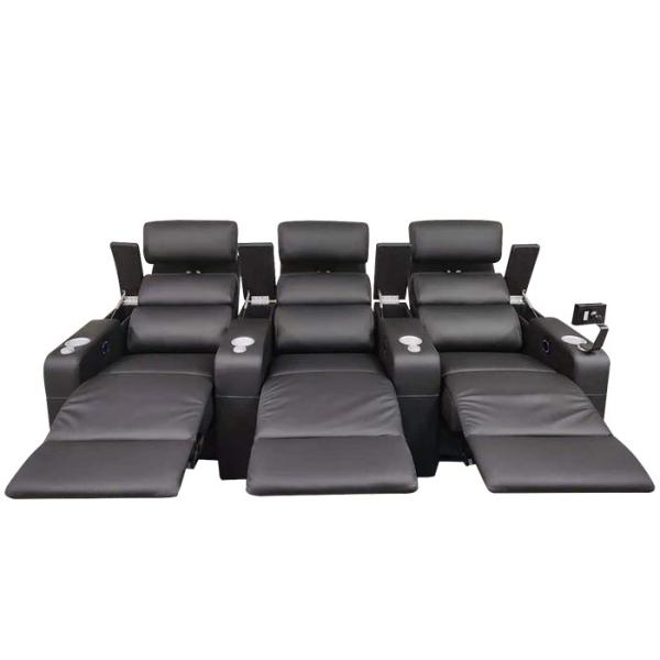 Adjustable Top Grain Leather Modern Recliner Chair Resiliency Foam