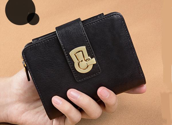 Purse lady short 2019 leather zipper folding card bag integrated fashion women's multi-function small wallet