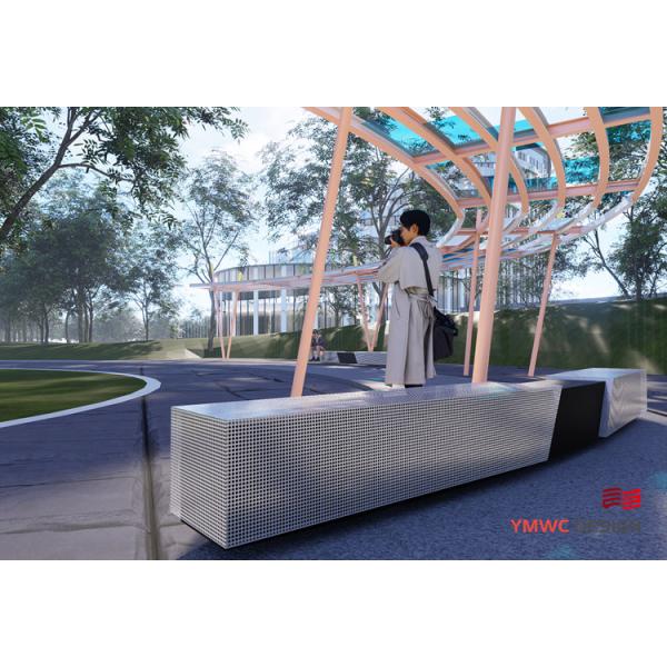 Modern Art Outdoor Gallery Customized Size for Outdoor Steel Frame Landscape Pergola