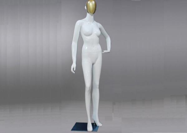 Clothing Store Display Mannequins / Female Full Body Mannequins With Golden Head