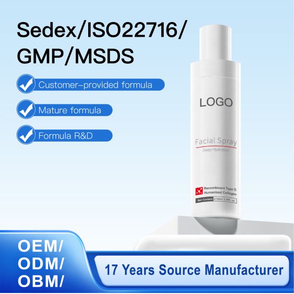Customizable Deep Moisture Hydrating Anti-Aging Face Serum Collagen Repairing Soothing Mist Spray with Lightening Feature