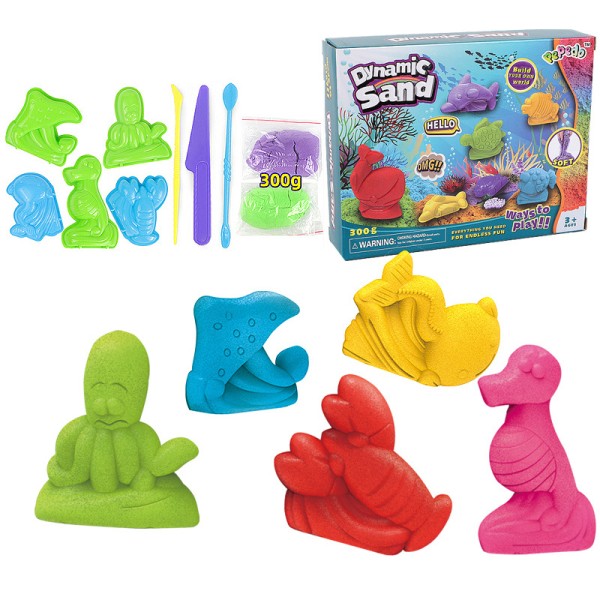 2022 Fancy Modelling Colorful Non-toxic Magic Kids Educational Toy DIY Tools 300g Dynamic Sand