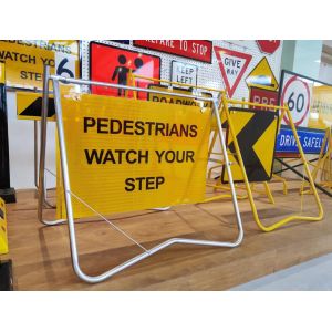 Waterproof Aluminum Traffic Safety Warning Signs Road Australian Swing Stand Sign Quadraped Stand Frame Roadway Safety Traffic Control Signs Traffic Sign Reflective Caution Warning Sign