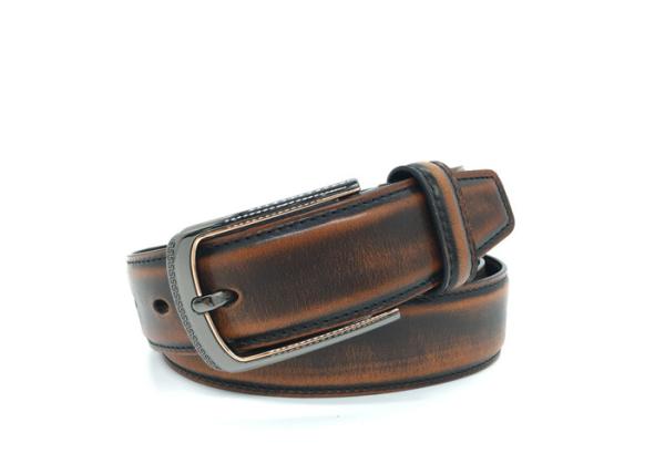 Brown Color Men Genuine Leather Dress Belt , Handmade 100% Cow Leather Strap
