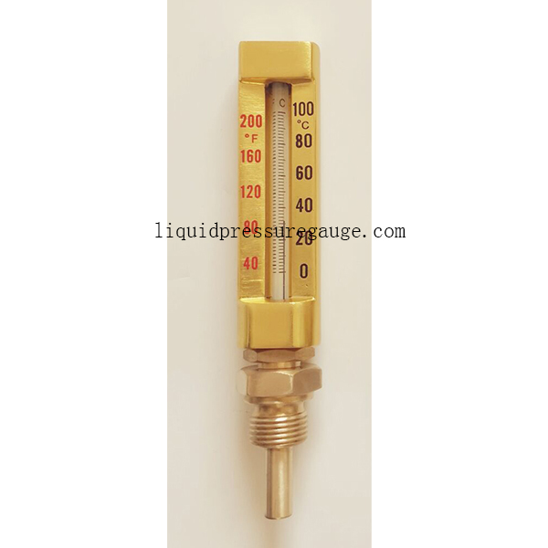 V Line 160MM 100 Deg Industrial Glass Thermometers 3/4